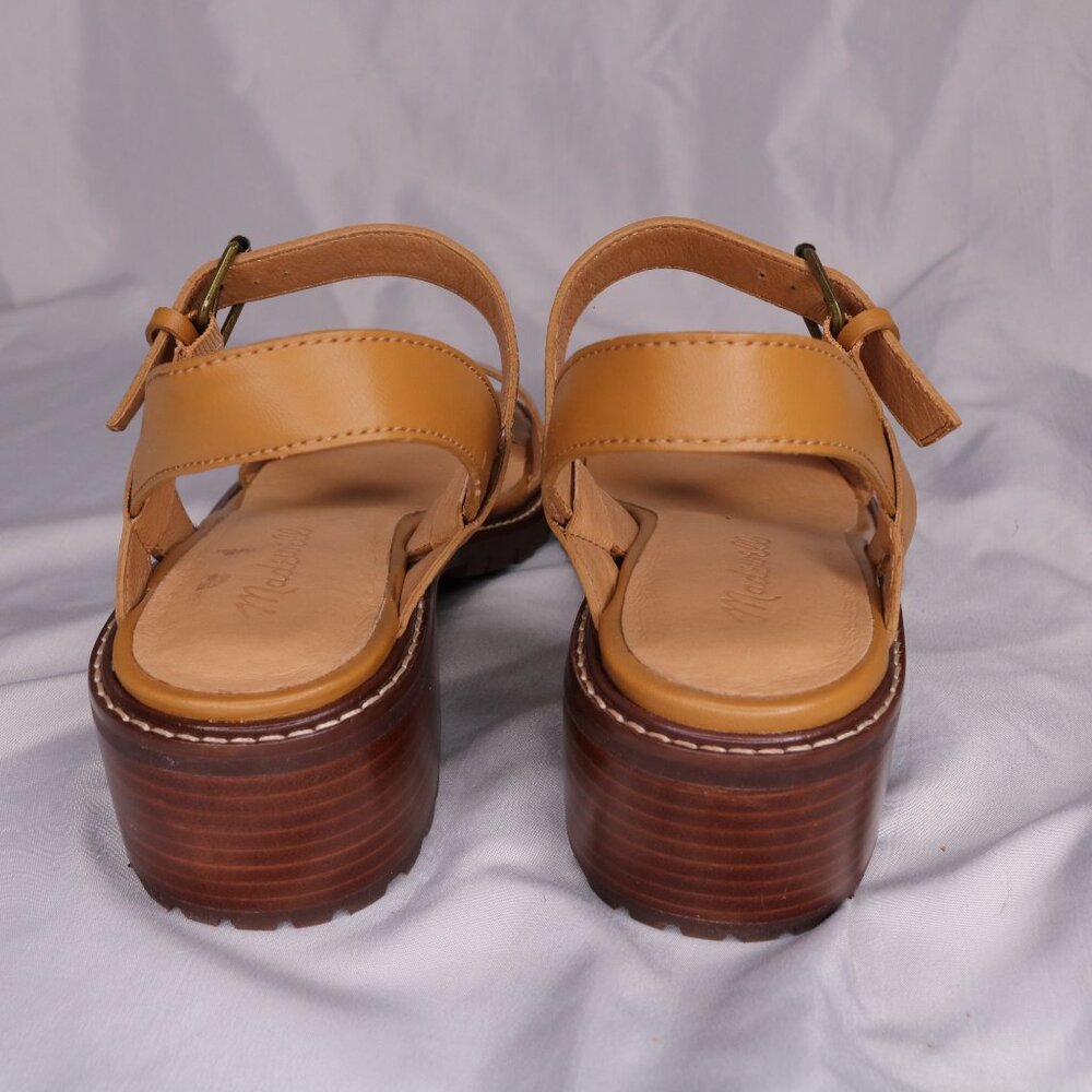 Madewell Tan Leather Lug Sole Block Heel Sandals Size 8 NWOB - Picture 9 of 10